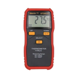 Metrix+DT305S Digital Thermometer with K-type thermocouple as measuring sensor with measuring range upto 250°C,°C to °F convertible,Compact & Ergonomic,Gift box packing